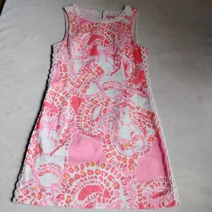 Lilly Pulitzer Dress 4 Floral Lace Embroidered Resort Cruise Beach‎ Travel